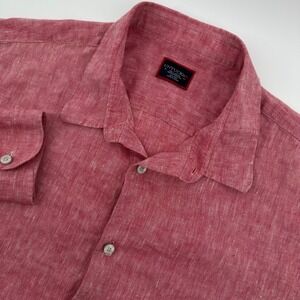 UNTUCKit Certan De May Red Linen Button Down Shirt Mens XXL Wrinkle Resistant